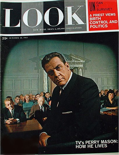 LOOK Magazine with Raymond Burr on the cover-10/10/61)